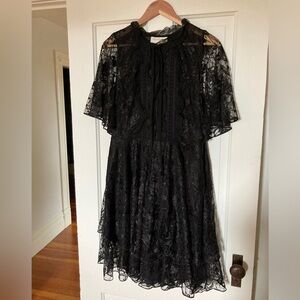 Sachin & Babi black lace cape dress in size 10
